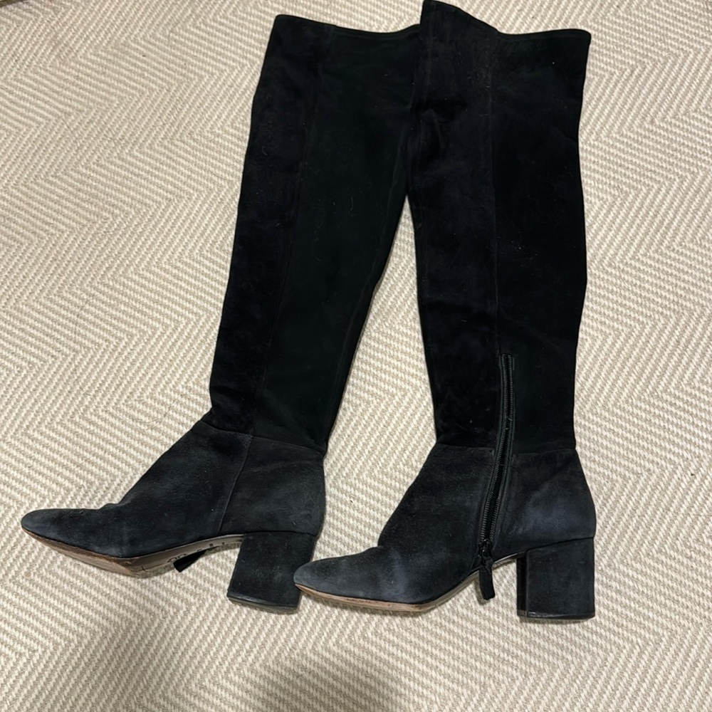 Knee high Cole Hana black sued boots
